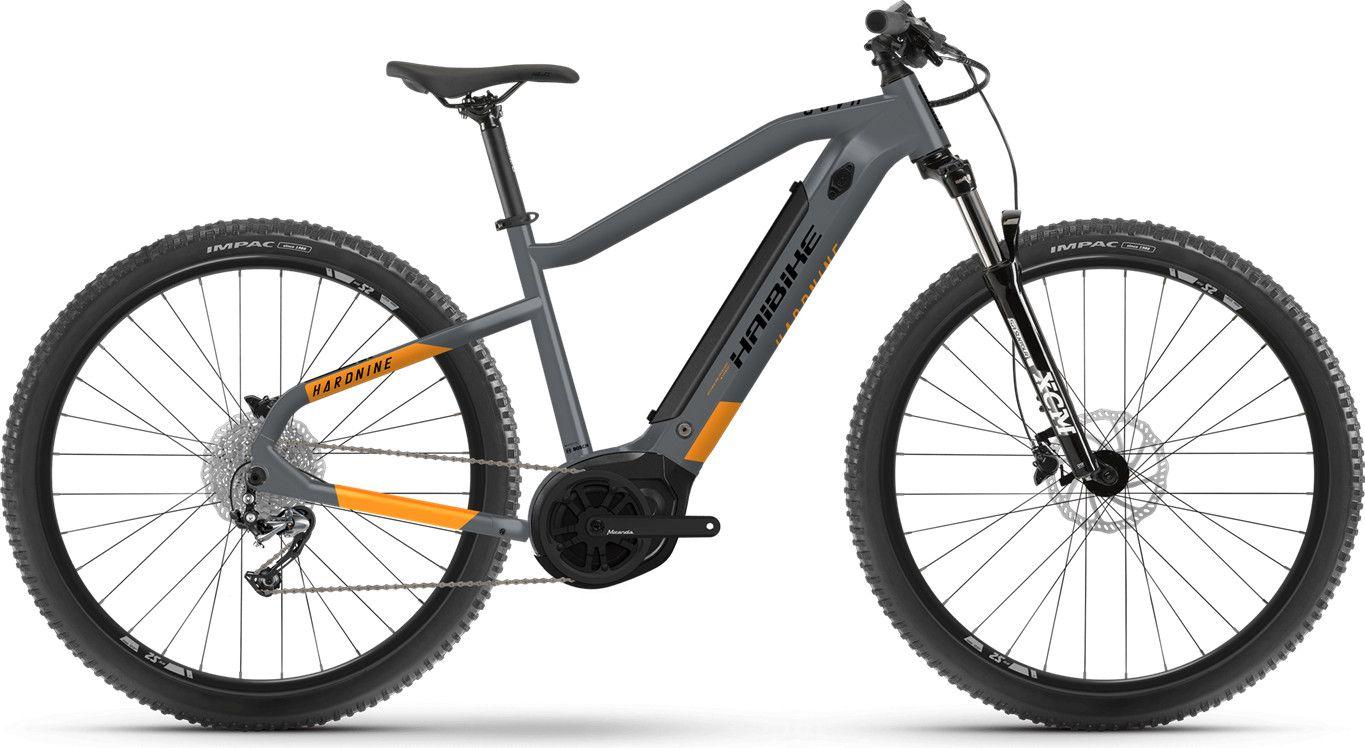 Acheter Haibike HardNine 4 gris orange puissant pour trail et chemins techniques Haibike eMTB HardNine 4 frein à disque hydraulique sécurité descente