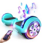 SISIGAD Hoverboard avec éclairage LED allumé en extérieur