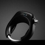 Antivol connecté Linka Smart Lock noir avec technologie Bluetooth vue avant