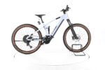 Cube Stereo Hybrid 120 Pro flashgrey orange sur sentier forestier