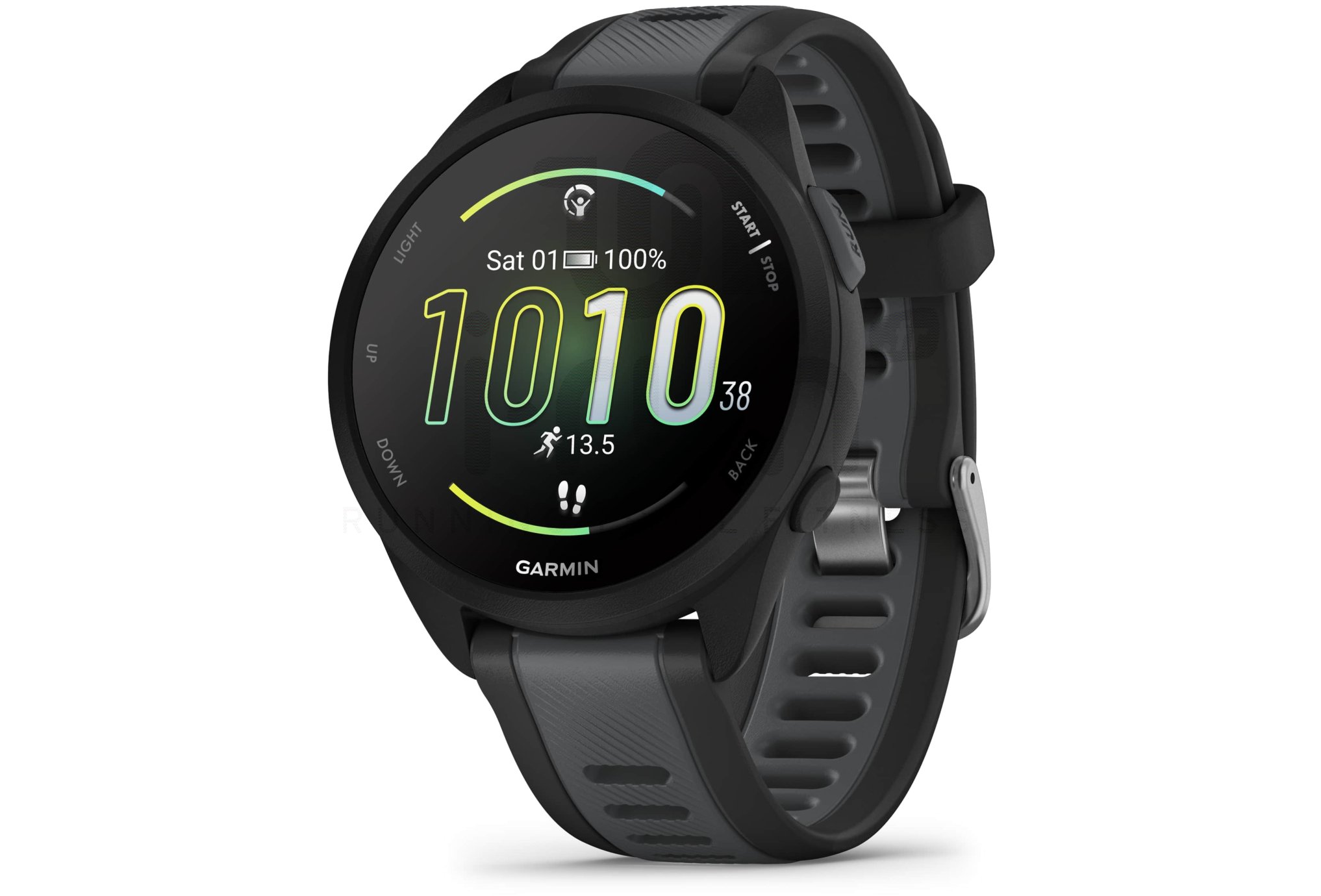 Garmin Forerunner 165 suivi running avancé et GPS précis Garmin Forerunner 165 affichant des données de course à pied