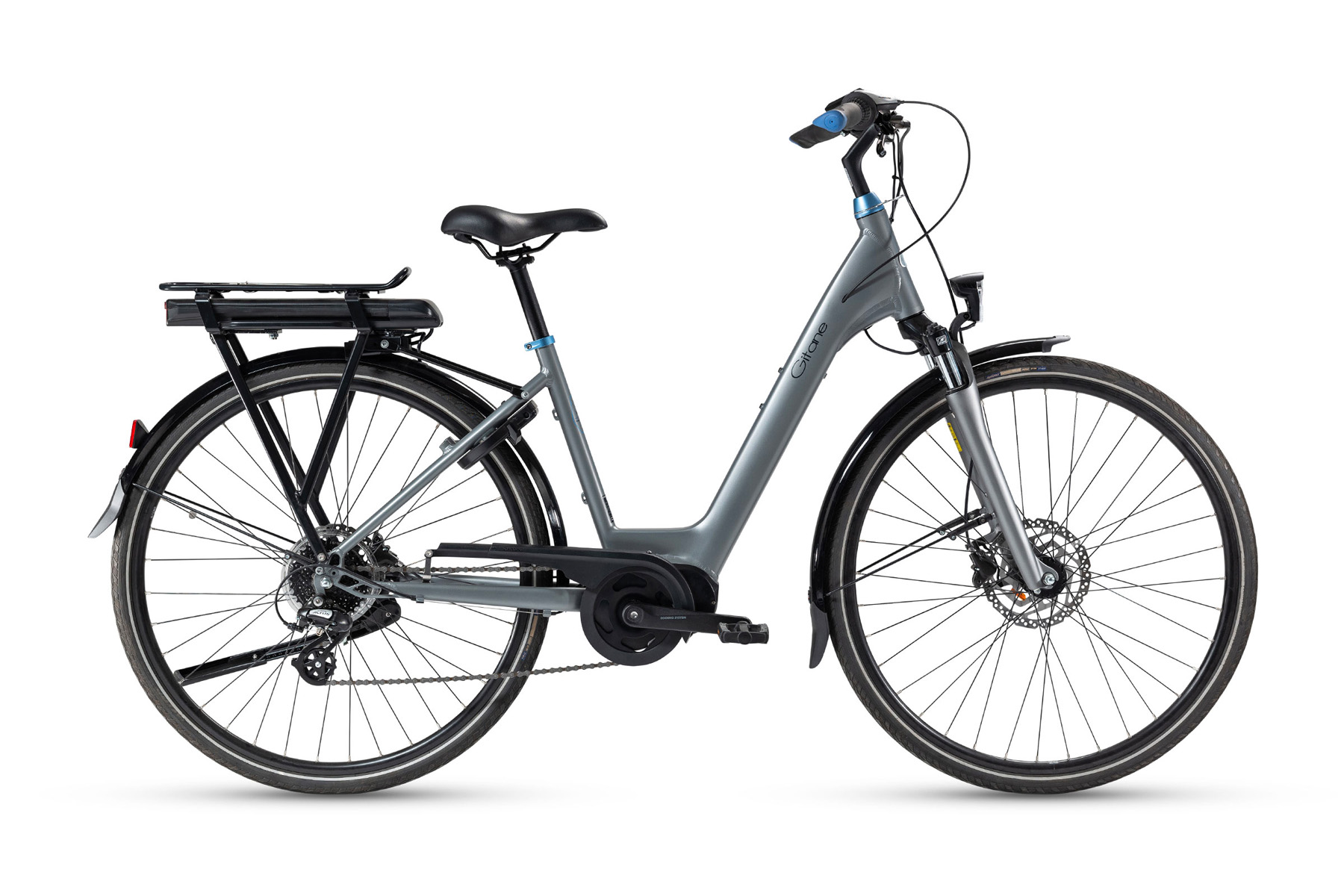 Gitane Organ'e-Bike Disc — VAE Urbain Freins Disque Hydrauliques Shimano Gitane Organ e-Bike Disc gris VAE urbain freins disque hydrauliques Shimano MT200