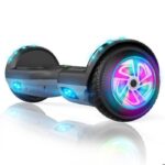 Vue rapprochée des roues lumineuses du SISIGAD Hoverboard