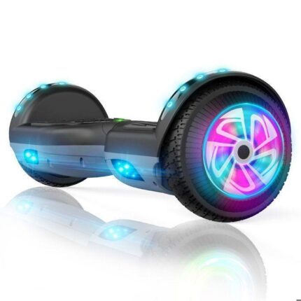 Vue rapprochée des roues lumineuses du SISIGAD Hoverboard