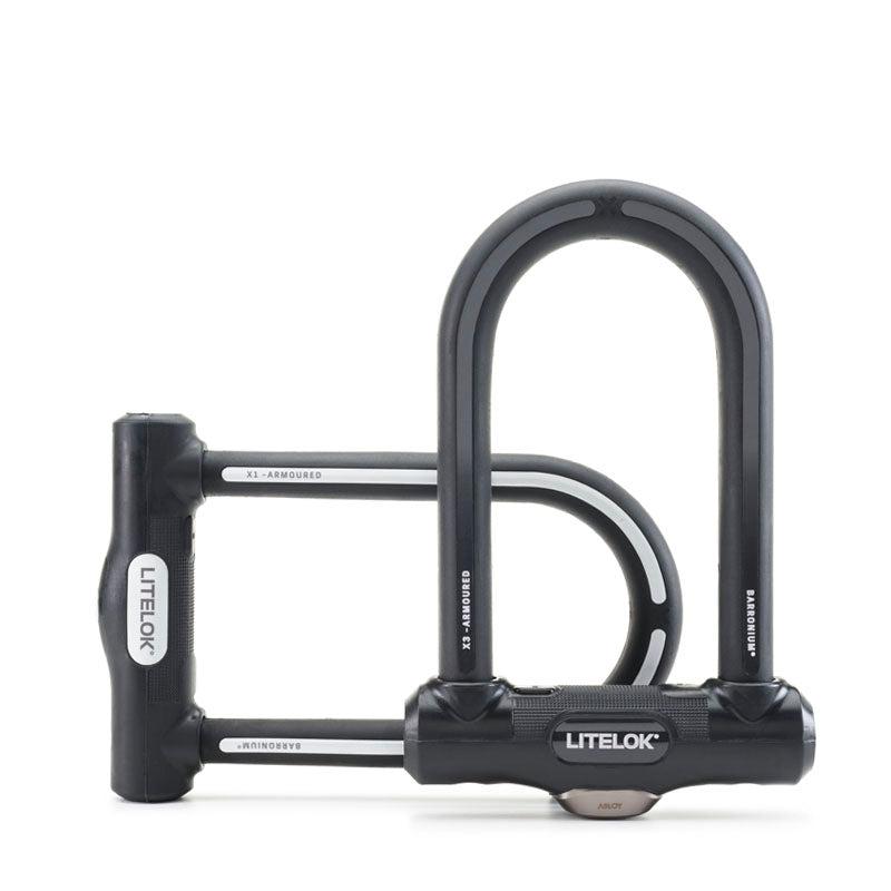 Litelok X1 verrou U haute résistance pour vélo électrique Litelok X1 utilisé pour sécuriser un vélo urbain moderne