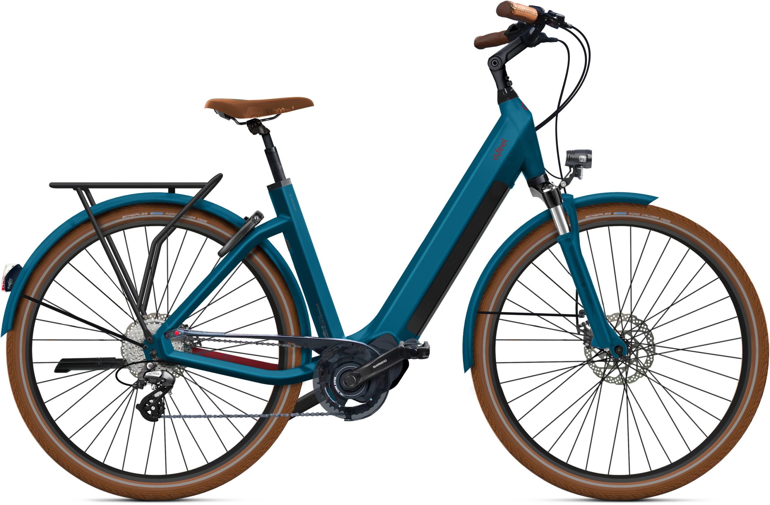 O2feel iSwan City Boost 5.1 Vélo Électrique Urbain Premium pour Adultes O2feel iSwan City Boost 5.1 avec porte-bagages et garde-boue élégants