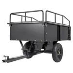 Vue arrière d’une remorque utilitaire acier noir 500 kg