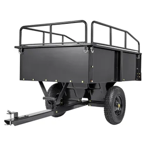 Vue arrière d’une remorque utilitaire acier noir 500 kg