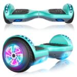Hoverboard SISIGAD noir avec LED multicolores vu de face