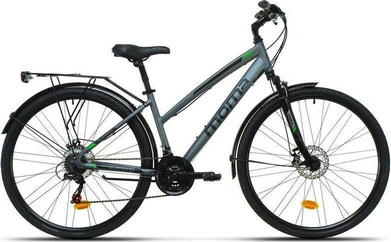 Vélo tout chemin Moma Bikes Trekking Pro 28 roues 28 pouces Vélo trekking Shimano 21V Moma Bikes pour randonnée longue distance