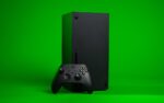 Console Xbox Series X noire vue de face