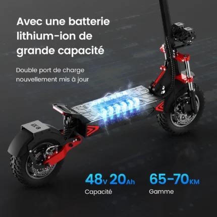 Vue latérale de la trottinette électrique iScooter iX8 tout terrain